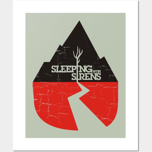 sleeping with sirens logo vintage crack Wall Art by firuyee.official.designs